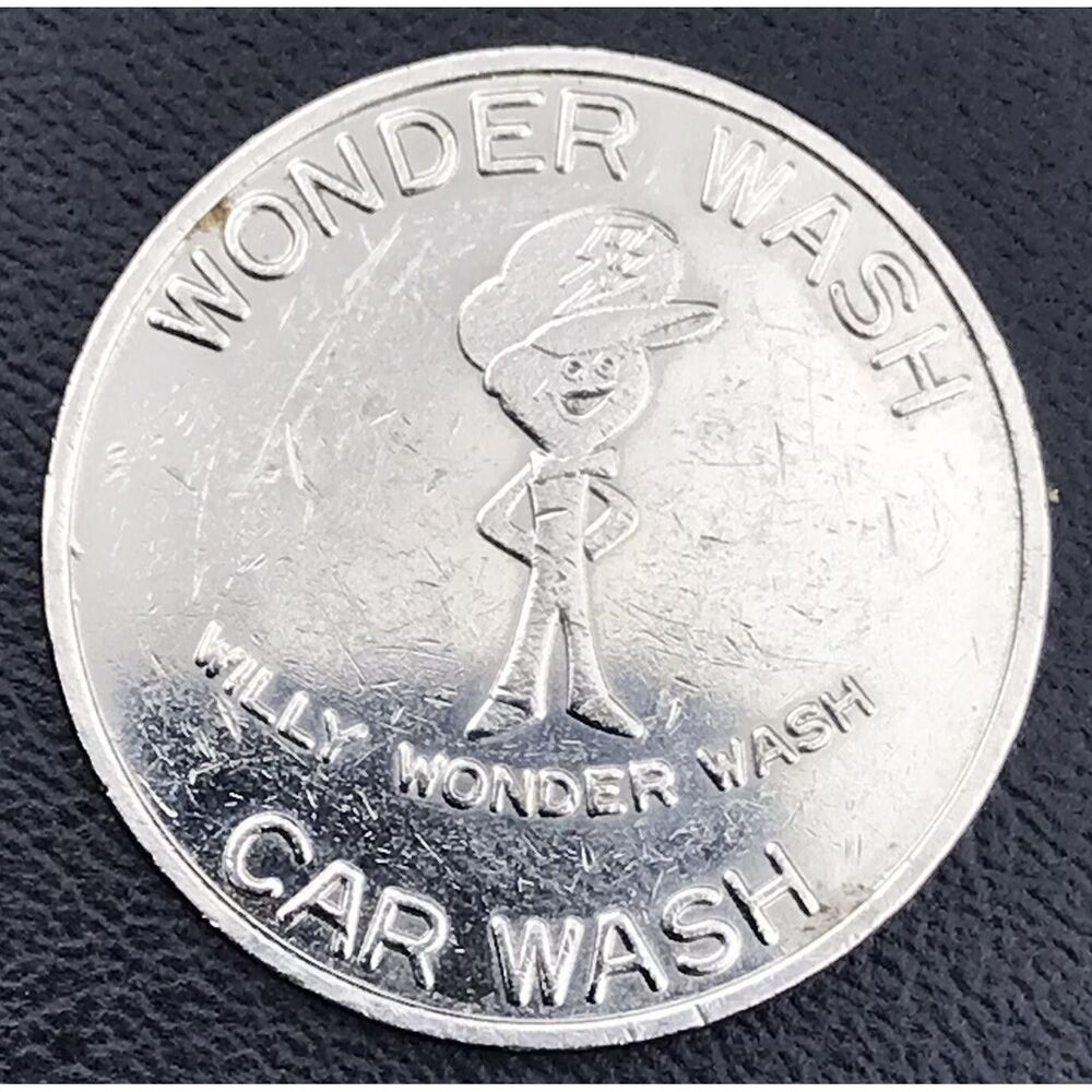 Willy Wonder Wash Car Wash Token Vintage Silver Tone Collectible Exonumia